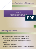 Web Page Development in Computer Applications