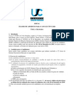 Edital (ISRI) Exames de Admissão para o Ano Lectivo 2020 Universidade Joaquim Chissano PDF