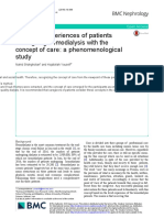 The Lived Experiences of Patients Undergoing Hemodialysis With The Concept of Care: A Phenomenological Study