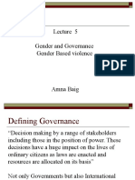 Gender and Governance Gender Based Violence