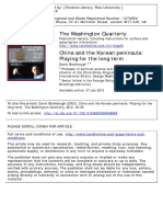 The Washington Quarterly: To Cite This Article: David Shambaugh (2003) : China and The Korean Peninsula: Playing For The