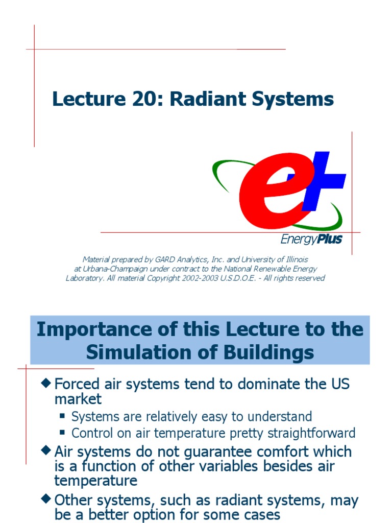 Lecture 20 Radiant Systems | PDF | Air Conditioning | Building