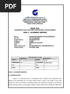 Assignment EDUP 3083