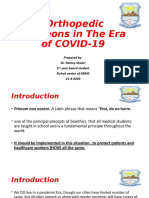 Orthopedic Surgeons in The Era of COVID-19
