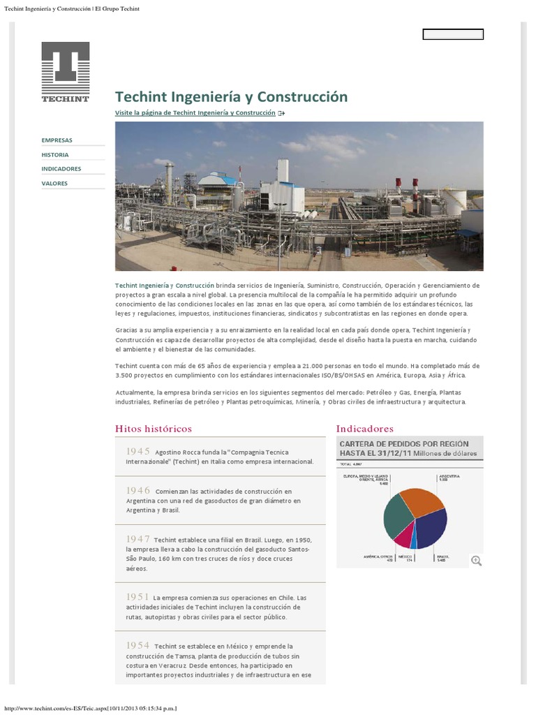 Techint Ingeniería y Construcción - El Grupo Techint | PDF
