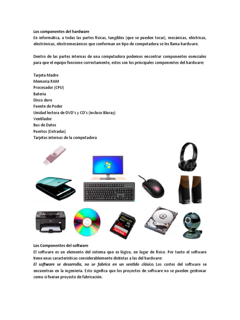 Componentes Esenciales del Hardware | PDF | Hardware de la computadora ...