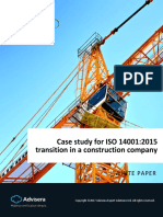 Case Study For ISO 14001:2015 Transition in A Construction Company