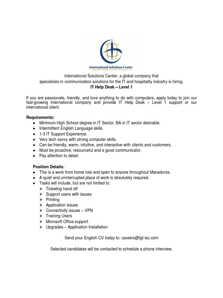 IT Help Desk Level 1 PDF