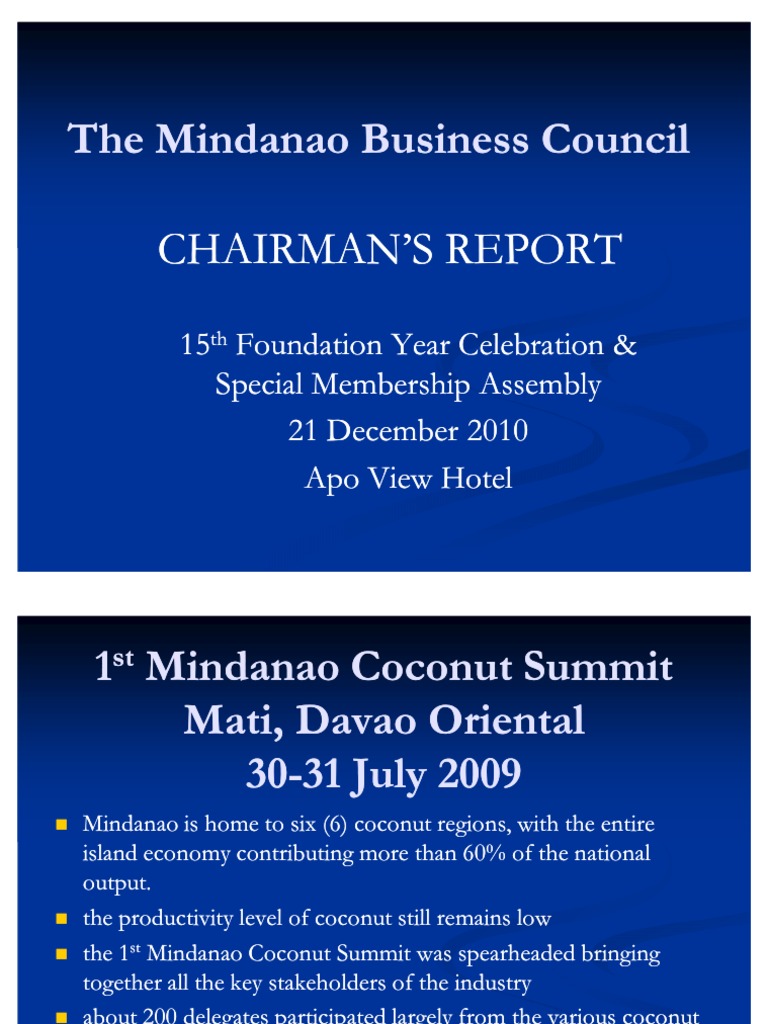 Chairman S Report Chairman S Report | PDF | Mindanao | Cooperative