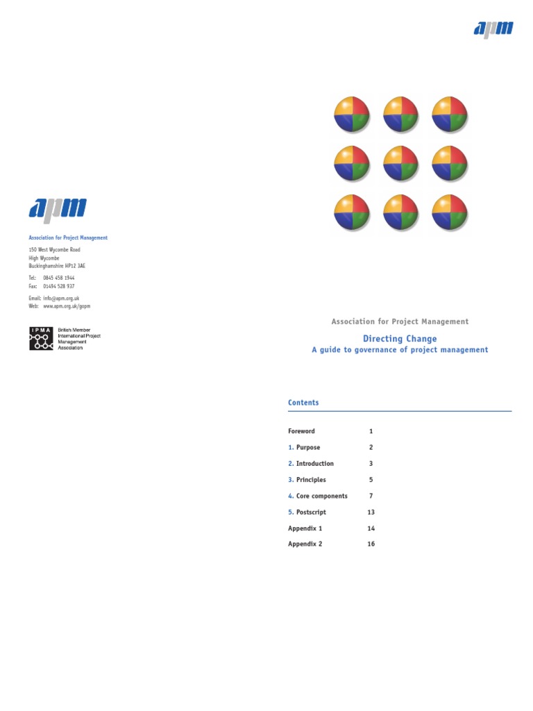 Directing Change: A Guide To Governance of Project Management | PDF ...