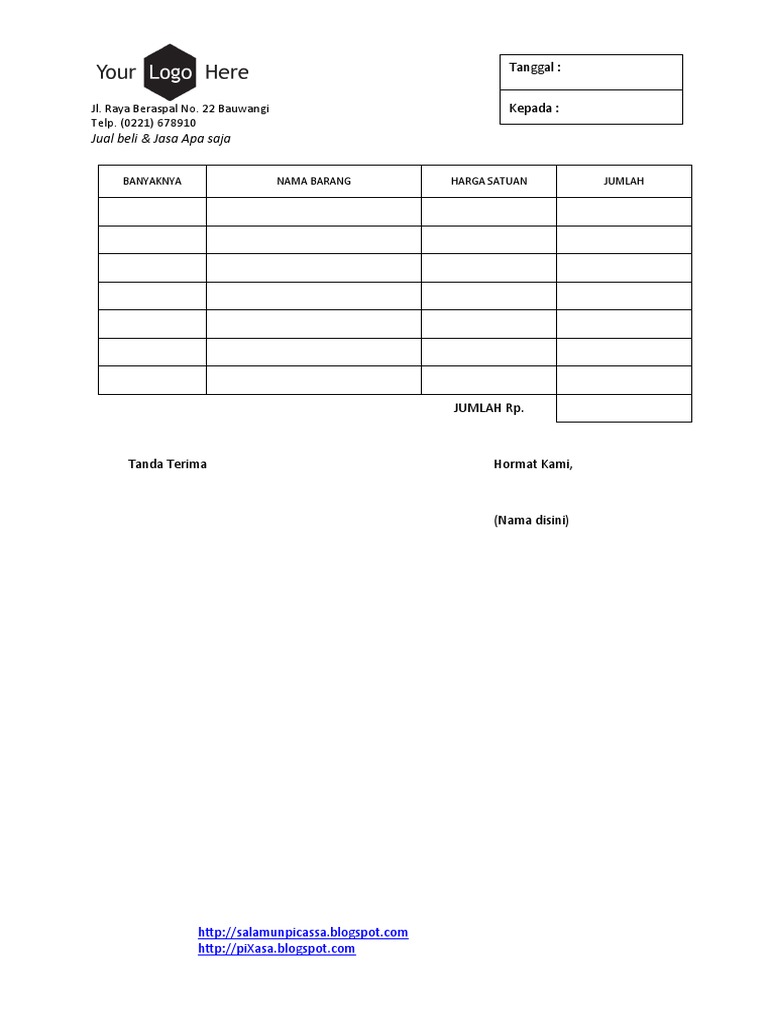 Contoh Nota Jual Beli dan Jasa | PDF