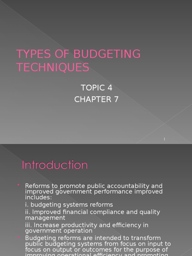 Psa522 4.types of Budgeting Techniques PDF Program Evaluation Evaluation