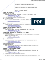 Arts & Humanities Citation Index - Philosophy Journals (Verified)