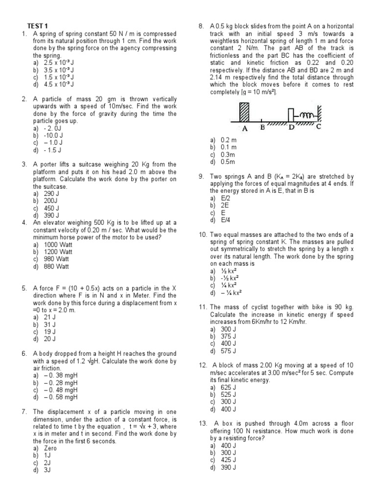 Work Power Energy Kinetic Energy Force