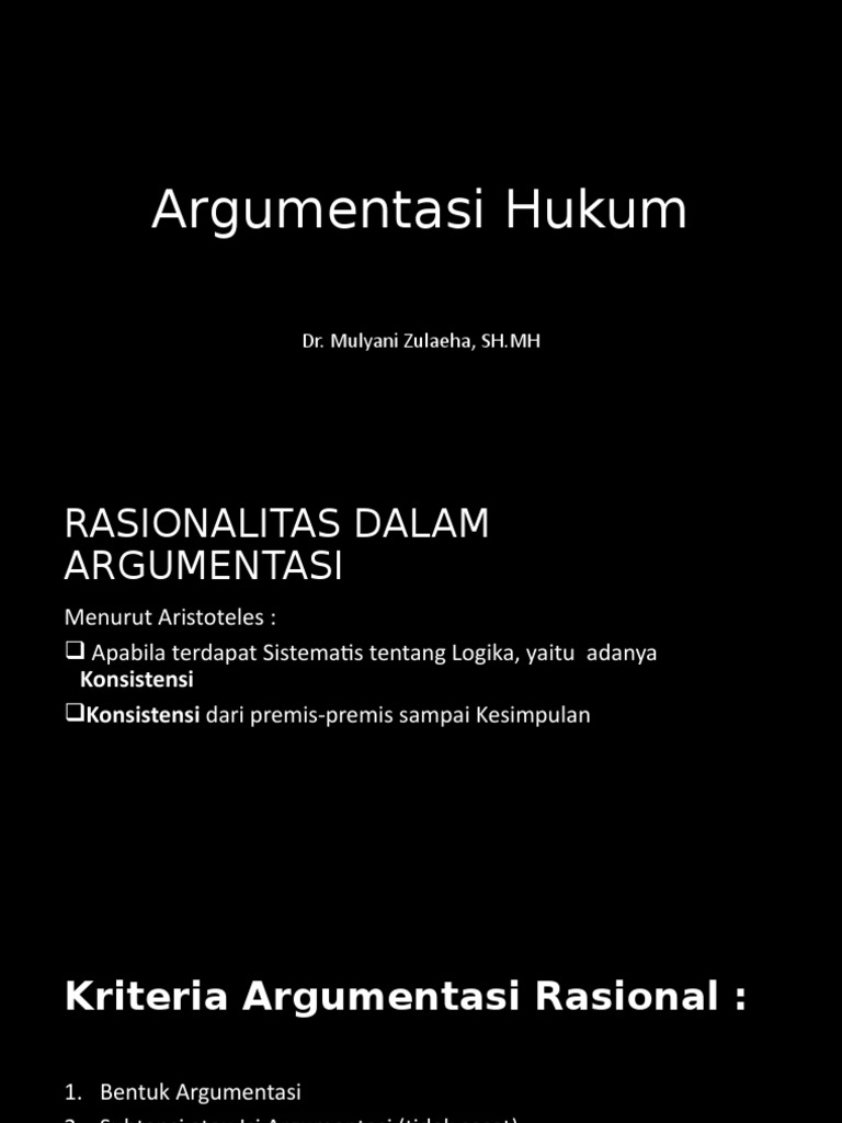 Metode Argumentasi Hukum Rasional | PDF | Hukum