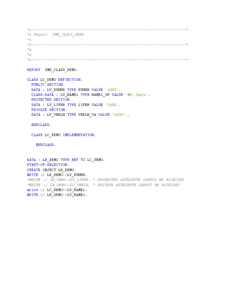 ZMR Class Demo | PDF