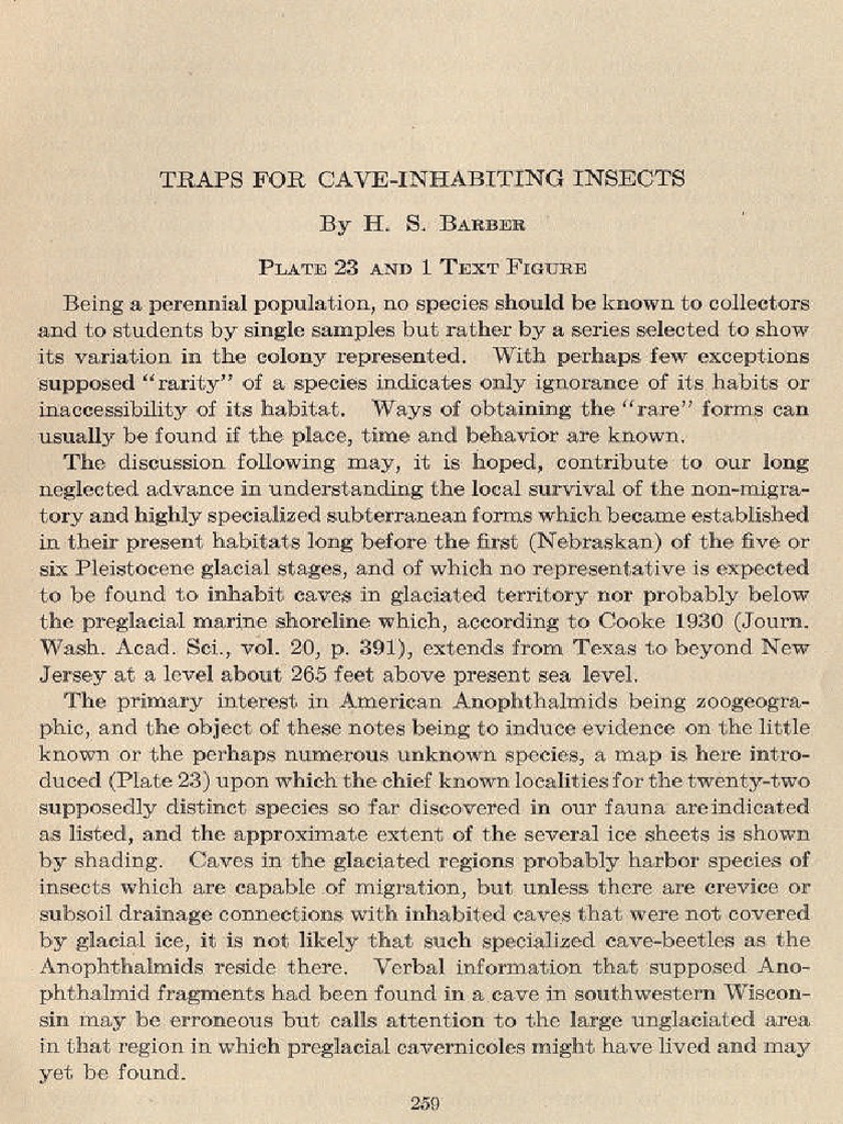 Barber.H.S. 1931 Traps For Cave Inhabiting Insects | PDF