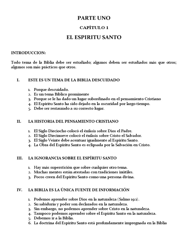 El Espíritu Santo: Un Estudio Necesario | PDF | espíritu Santo | Cristo ...
