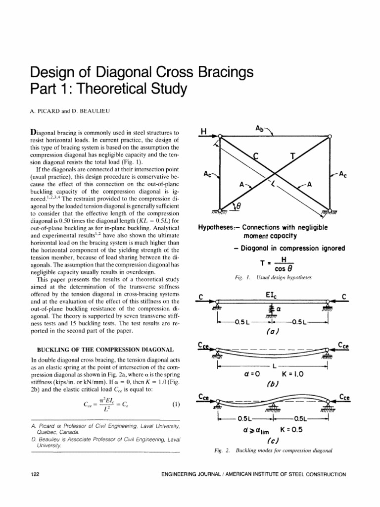 Diagonal Cross Bracing Design Insights | PDF | Buckling | Stiffness