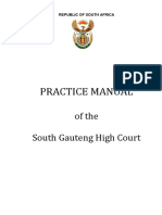 Practice Manual: of The South Gauteng High Court