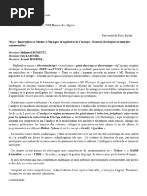 Lettre De Motivation Master 2 Energie Renouvelable