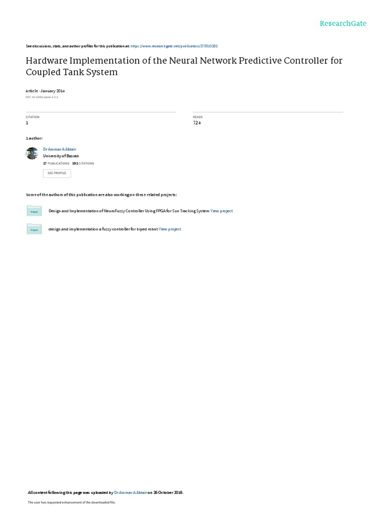 Hardware Implementation of The Neural Network | PDF | Control Theory ...