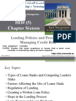 HO# (5) Chapter Sixteen: Lending Policies and Procedures: Managing Credit Risk