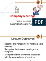 Company Meetings: Types of Meetings Essentials of A Valid Meeting