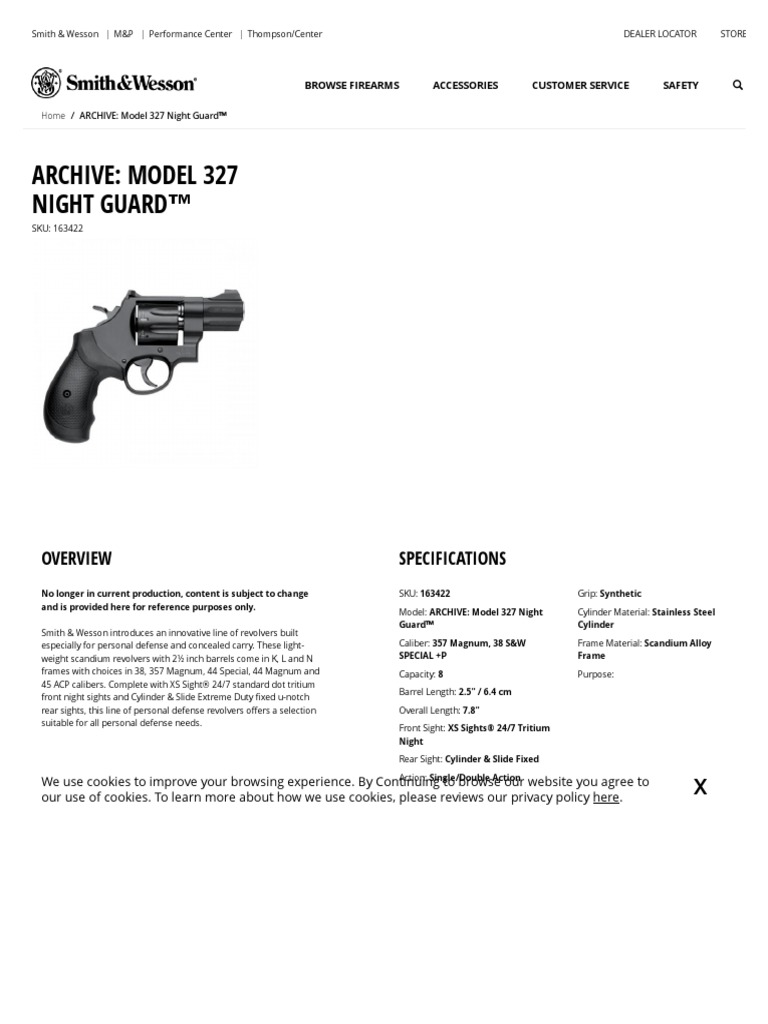 ARCHIVE: Model 327 Night Guard™ - Smith & Wesson Revolver Model 327 NG ...