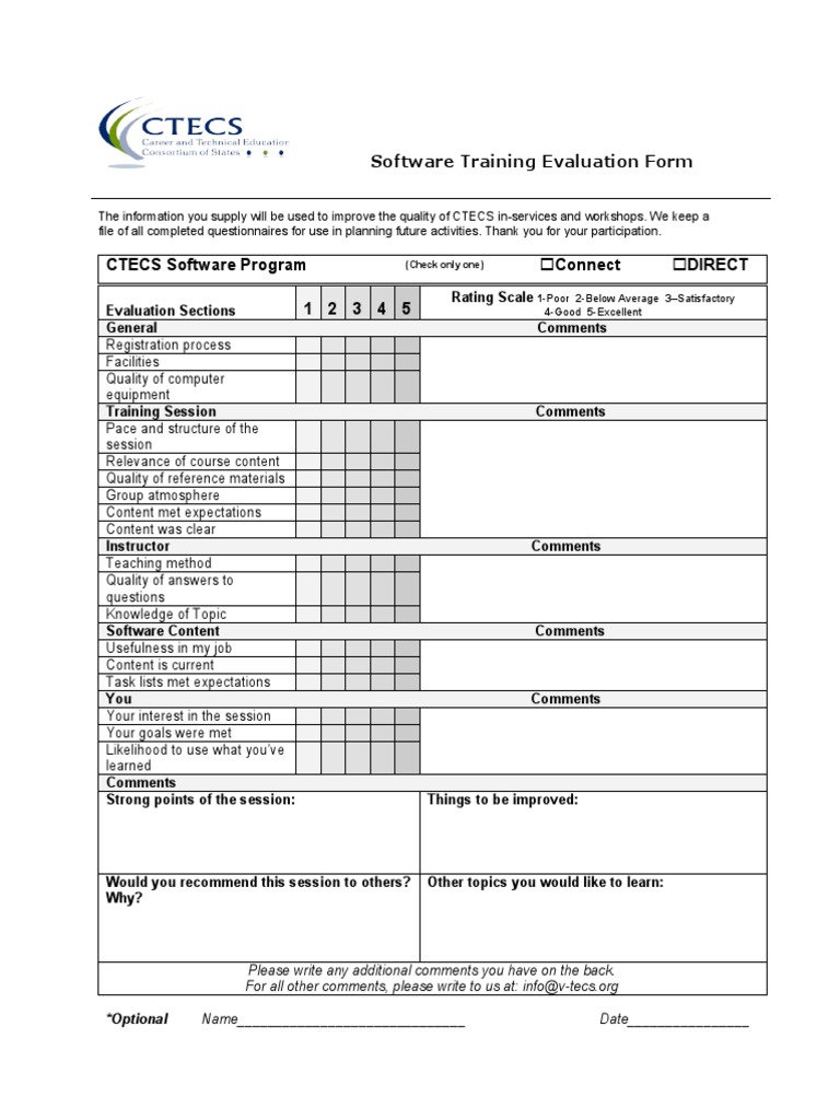 CTECS Software Training Evaluation | PDF | Career & Growth