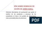 Definición Sobre Rúbricas de Evaluación de Jordi Adell