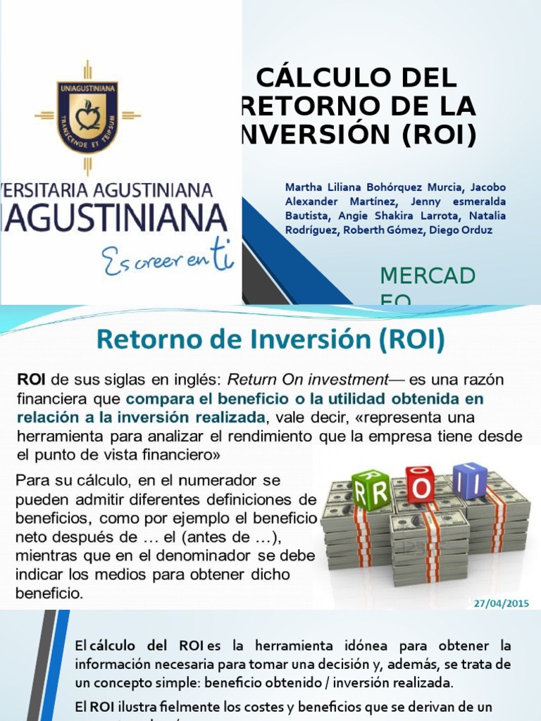Cálculo Del Retorno de La Inversión | PDF | Costo de oportunidad ...