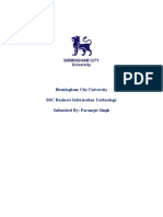 Birmingham City University BSC Business Information Technology Submitted By: Paramjot Singh
