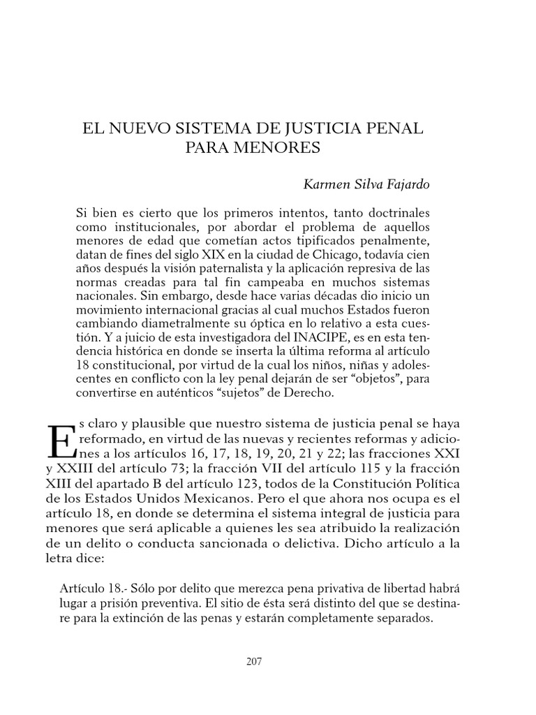 El Nuevo Sistema de Justicia Penal para Menores Infracotres | PDF ...