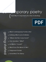 Contemporary Poetry: and Why It S Important (And Also Frustrating)