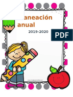 Planeación Anual para Preescolar 2019 - 2020