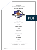 A Project On Rights of Domestic Workers: Legislative Analysis