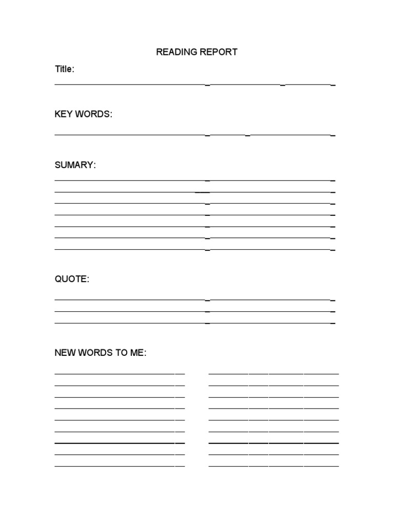 Reading Report Summary | PDF