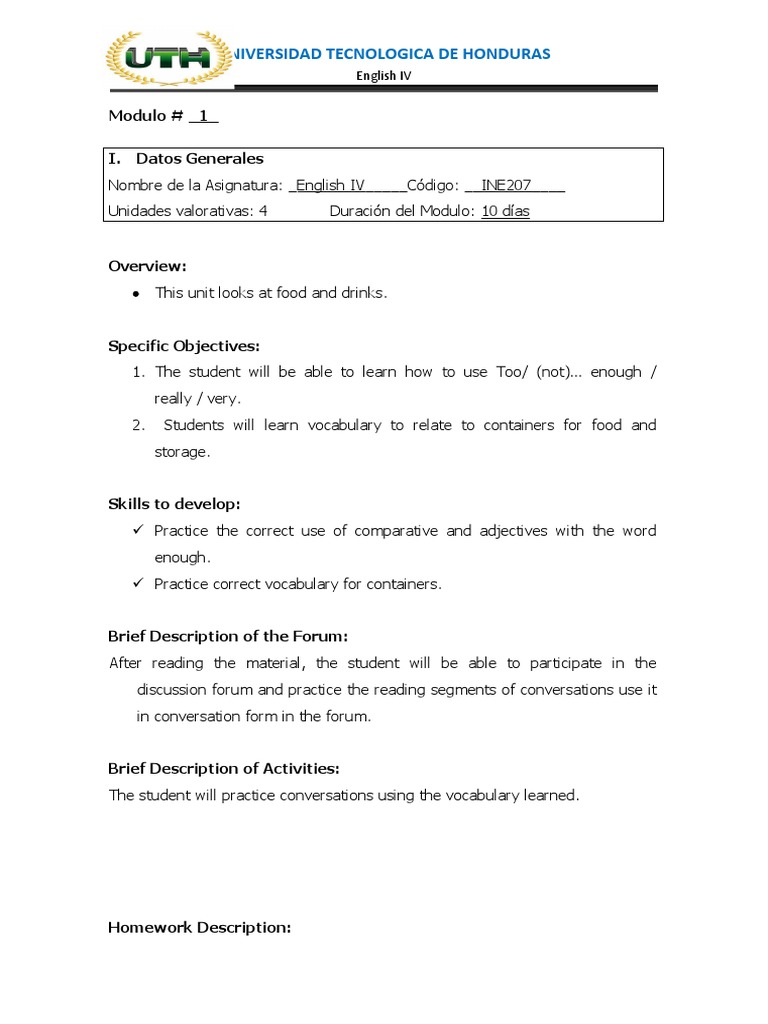 Food and Drink Quantifiers PDF Noun Adjective