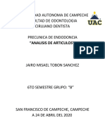 Univerisidad Autonoma de Campeche Facultad de Odontologia Cirujano Dentista Preclinica de Endodoncia