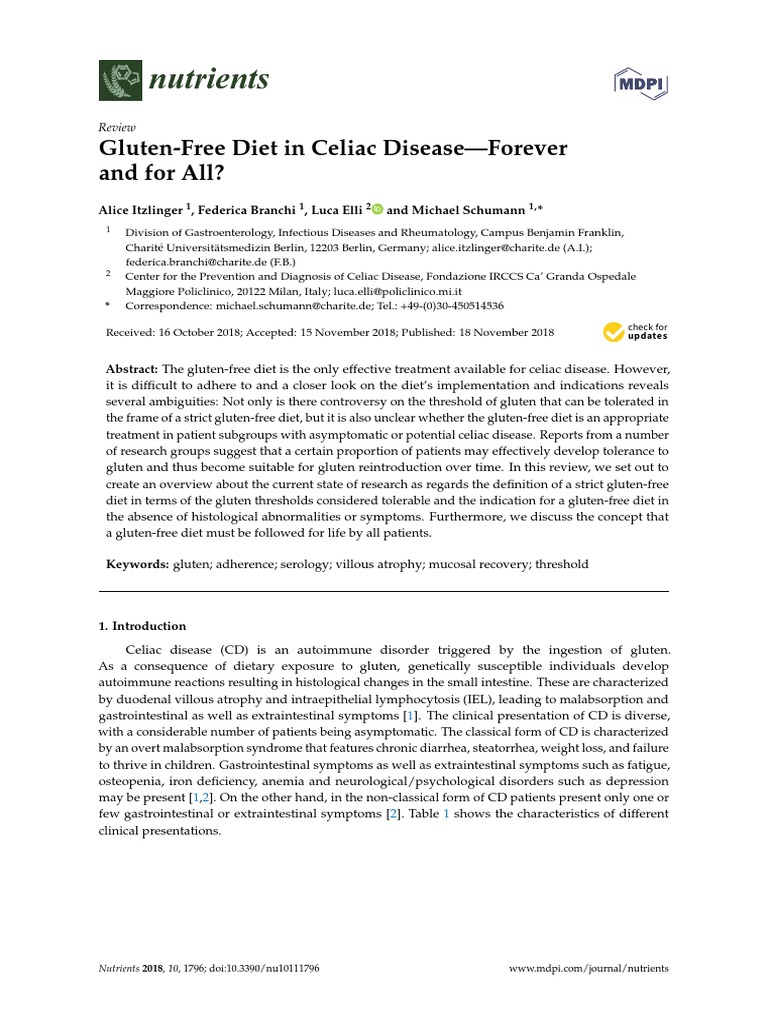 Gluten-Free Diet in Celiac Disease-Forever | PDF | Coeliac Disease ...