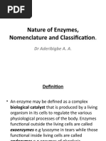 Nature of Enzymes, Nomenclature and Classification