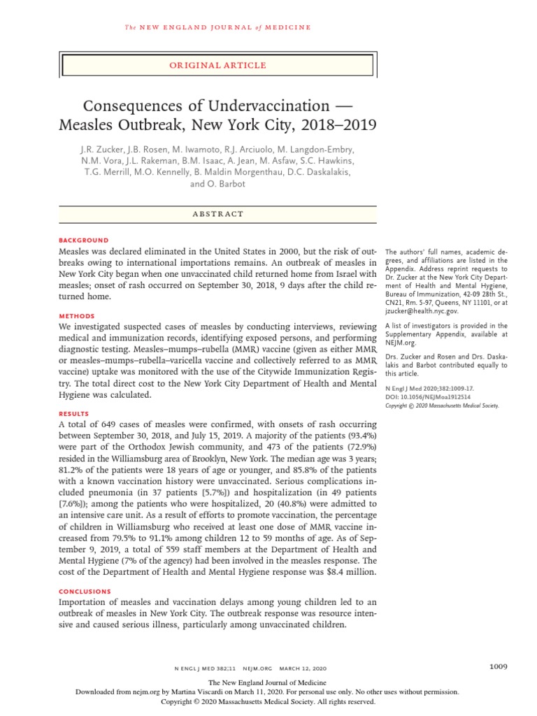 Nejmoa Measles Vaccines