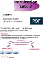 Objectives: Describe sterilization - List types of sterilization - يـناثلــا ضـيرمتلــا لولاــا لصفلــا يلمع