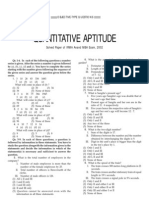 Quantitative Aptitude: Solved Paper of IRMA Anand MBA Exam, 2002