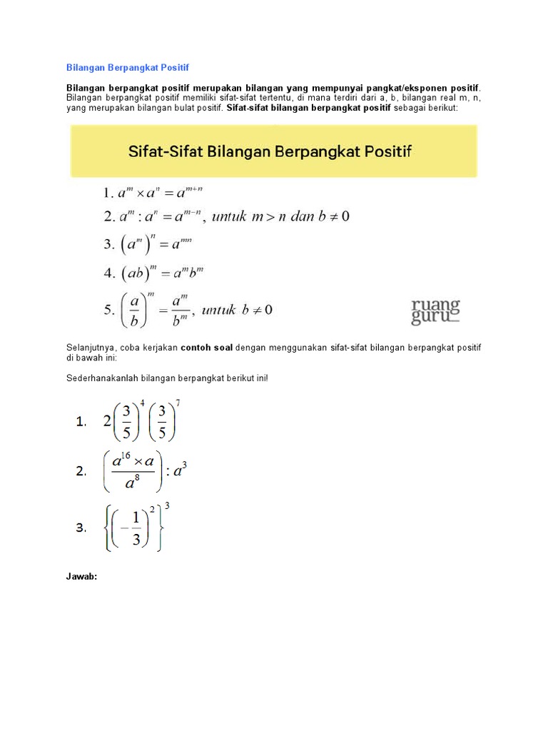Bilangan Berpangkat Positif Pdf