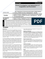 Process Investigation and Optimization of Coagulation and Flocculation