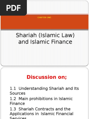CHAPTER 1 - Shariah (Islamic Law) and Islamic Finance
