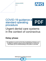 COVID-19 Guidance and Standard Operating Procedure: Urgent Dental Care Systems in The Context of Coronavirus