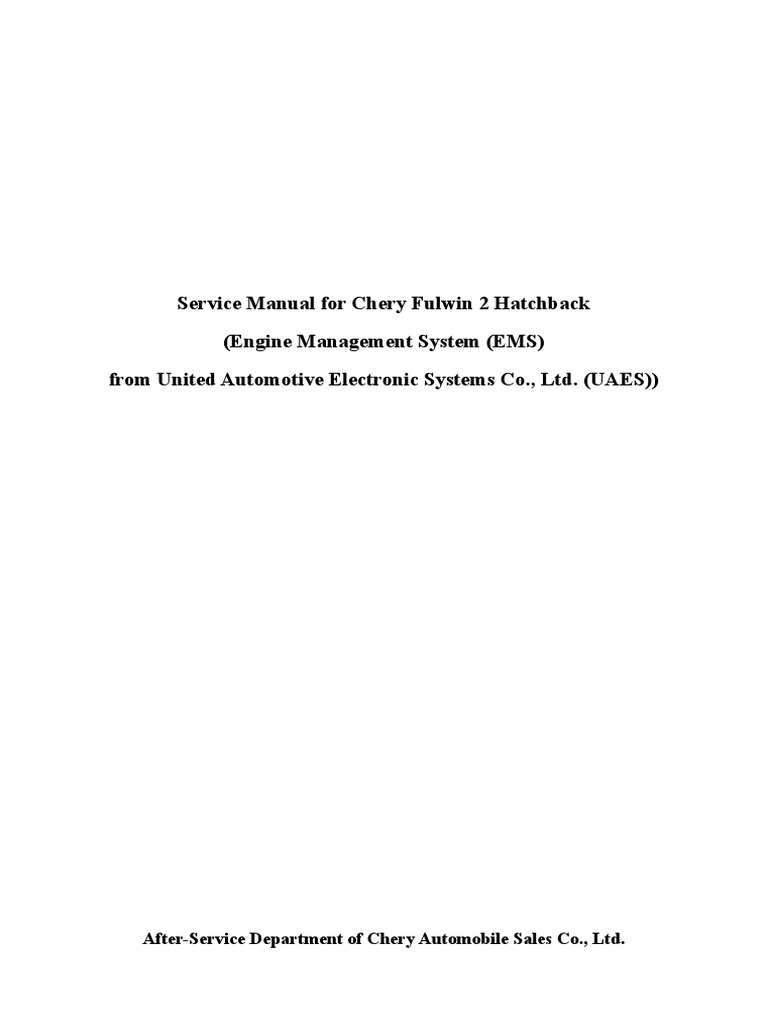 A13 HATCHBACK Engine Management System System Manual For M7.8 PDF